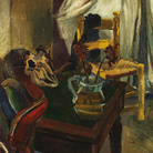 Renato Guttuso, Sedia, bucranio e tavolo verde, 1938, Olio su tela, 62 x 65 cm, Mart, Museo di Arte Moderna e Contemporanea di Trento e Rovereto, Collezione VAF-Stiftung, MART 709 | © Archivio Fotografico Mart 