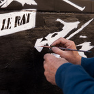Blek le Rat all'opera, The Man Who Walks Through Walls, Wunderkammern, Roma, 2015. Photo by © Blind Eye Factory