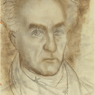 Arturo Dazzi, Autoritratto, 1930, carboncino e sanguigna su carte; cm 49,5 x 34,5 (altezza x larghezza). Firenze, Gabinetto dei Disegni e Stampe degli Uffizi
