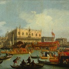 Canaletto, Il ritorno del Bucintoro al molo davanti al Palazzo Ducale, 1727-1729, Olio su tela, 259 x 182 cm Mosca, Museo Puškin