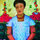 Paula Modersohn-Becker (Dresdam 1876‐Worpswede,1907), Ritratto di Lee Hoetger vor Blumengrund, 1906. Olio su tela, cm 92,4 x 73,6. Brema, Museen Böttcherstraße, Paula Modersohn-Becker Museum