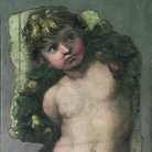 Raffaello Sanzio (Attribuito), Putto reggifestone, 1511-1512, Affresco staccato, 41.5 x 110 cm