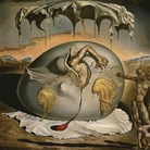 Salvador Dal&iacute;, Geopoliticus Child Watching the Birth of the New Man, 1943. Oil on canvas, 18 &times; 20 1/2 in (45.72 &times; 52 cm). The Dal&iacute; Museum, St. Petersburg, FL. Gift of A. Reynolds & Eleanor Morse, 2000.9