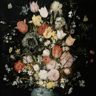 Jan Brueghel il Vecchio, Mazzo di fiori in un vaso blu, 1608 circa, Olio su tavola di rovere, 51 x 65.8 cm | Courtesy KHM-Museumsverband
