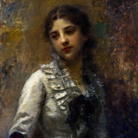 Daniele Ranzoni, Ritratto di giovinetta, olio su tela, 95 x 60 cm
