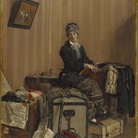 Antonio Mancini, Adieu Paris! (The customs), olio su tela