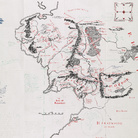 Mappa della Terra di Mezzo con note autografe di Tolkien | © Williams College Oxford Programme & The Tolkien Estate Ltd, 2018 | Questa mappa generale della Terra di Mezzo è stata inclusa nei primi due volumi de Il Signore degli Anelli, una guida essenziale per i lettori che navigano attraverso l'allora sconosciuto mondo della Terra di Mezzo di Tolkien.