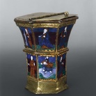 Maestro sconosciuto, Acquasantiera con “Santi” e scena delle “Lamentazioni”, Francia, Limoges, XV-XVI secolo, Rame, smalto dipinto, ottone, alt. 13,5 cm, San Pietroburgo, Museo Statale Ermitage