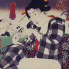 Utagawa Kuniyoshi, Tagliarsi le unghie, Serie: L’universo femminile (Shinramanzō), Circa 1843-44, Silografia policroma (nishikie), 29.2 x 22.4 cm, Masao Takashima Collection