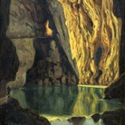 Ugo Flumiani, Grotte di San Canziano. La Grotta Michelangelo, Primo quarto XX secolo, Olio su tavola, 97 X 62.5 cm, Trieste, Società Alpina delle Giulie Sezione di Trieste del C.A.I