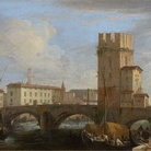 Luca Carlevarijs, Veduta di Verona nei pressi del Ponte Navi, 1720 circa, Olio su tela, 102.2 x 52.6 cm, Collezione Intesa Sanpaolo, Gallerie d'Italia - Palazzo Leoni Montanari, Vicenza
