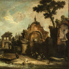 Canaletto, Paesaggio fantastico con rovine e figure , 1722 ca., Olio su tela, 113 x 149 cm | Courtesy of Fondazione Cini, Venezia