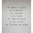 Vincenzo Agnetti, Ritratto di Dio, 1970. Feltro inciso e dipinto, cm 120 x 80 x 2,5. Archivio Vincenzo Agnetti, Milano