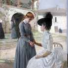 Vittorio Corcos, Visita al convento, 1887, collezione privata
