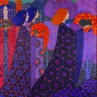 Vittorio Zecchin, Corteo delle principesse (pannello del ciclo Le millee una notte), 1914, Olio e stucco dorato su tela, 171 × 143 cm, Venezia, Fondazione Musei Civici di Venezia, Galleria Internazionale d’Arte Moderna di Ca’ Pesaro |© 2016. Archivio Fotografico - Fondazione Musei Civici di Venezia
