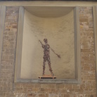 Il Sedicente Moradi, AUTUNNO, assemblaggio di rami e foglie. Rotonda del Brunelleschi, Firenze - 15 settembre 2014