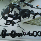Damián Ortega, Cosmic Thing, 2002. Beetle 83', stainless steel, wires and plexiglass Variable dimensions. Courtesy The Museum of Contemporary Art, Los Angeles, purchased with funds provided by Eugenio López and the Jumex Fund for Contemporary Latin America Art
