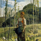 Giovanni Fattori, La boscaiola. Costume toscano, 1861 ca., Olio su tela, cm. 78x57, Collezione privata