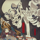 Utagawa Kuniyoshi, La principessa Takiyasha risveglia uno scheletro mostruoso al palazzo di Sōma (Sōma no furudairi), Pannello destro, Circa 1845-46, Silografia policroma (nishikie), h 37.2 cm ciascuno, Masao Takashima Collection