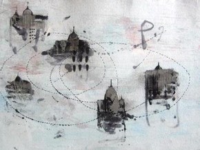 mostra Piero Pizzi Cannella. A piedi, in bicicletta - Piero Pizzi Cannella