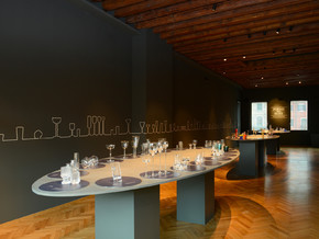 exhibition Forms of drinking - Guido Balsamo Stella, Achille Castiglioni, Aldo Cibic, Joe Colombo, Piero Fornasetti, Kaj Franck, Johanna Grawunder, Rikke Hagen, Joseph Hoffmann, Richard Hutten, Adolf Loos, Vico Magistretti, Angelo Mangiarotti, Alessandro Mendini, Carlo Moretti, Yoichi Ohira, Peter Pelzel, Gio Ponti