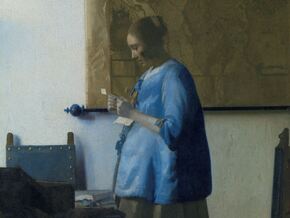 Vermeer. Donna in blu che legge una lettera