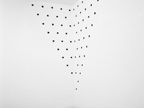 mostra Niele Toroni - Impronte di pennello n. 50 a intervalli di 30 cm - Niele Toroni