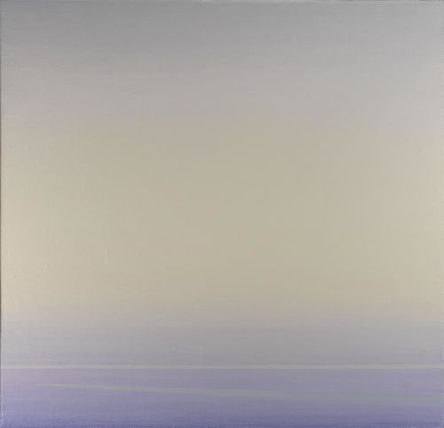 Piero Guccione, La linea verde, 2010-2014 olio su tela, cm 110 x 105. Collezione privata