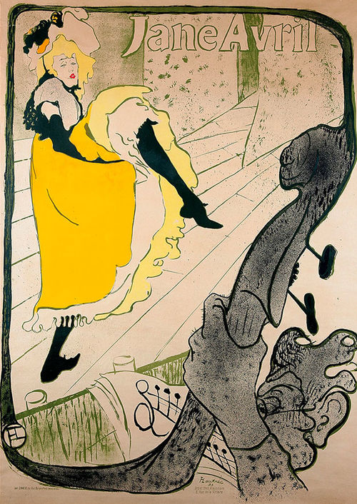 Henri de Toulouse-Lautrec, <em>Jane Avril (Before Letters)</em>, 1893, Color Lithography,&nbsp; 91.5x124 cm.<br />