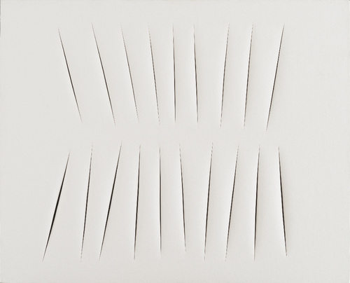 Lucio Fontana Concetto Spaziale. Attese, 1964. Idropittura su tela, tagli, cm. 81x100. Milano, Fondazione Lucio Fontana, inv. 64 T 164 