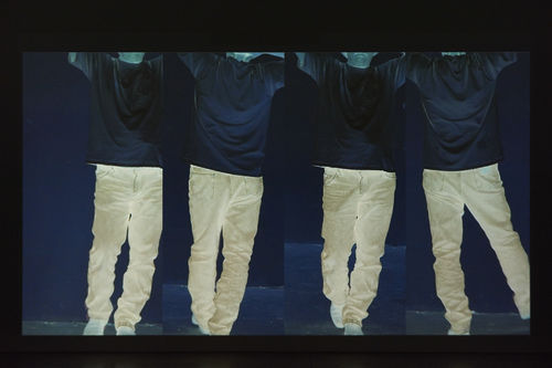 Bruce Nauman, Contrapposto Studies, I through VII, 2015-2016. HD video installation (color, stereo sound, continuous play). Video element (Contrapposto Study II): 7min. 5sec.