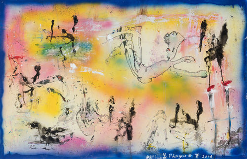 Julien Friedler, La Plongaur, 2019, acrilico su tela, 75x115 cm.