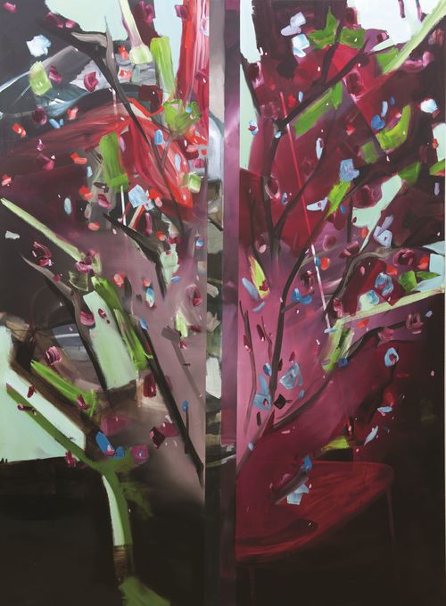 abio La Fauci, Natura morta divisa 1, 2014, olio su tela, cm 190x140