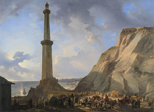 Giovanni Migliara, La Lanterna di Genova, 1833. Olio su tela, cm. 51,5x71,8. Museo Civico e Pinacoteca di Alessandria (inv. 10397)