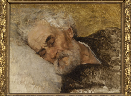 Silvestro Lega, Studio di testa per gli ultimi momenti di Giuseppe Mazzini, olio su tela, 1873 ca. Pinacoteca Comunale “Silvestro Lega”, Modigliana (FC)