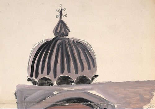 Mario Sironi, Studio della Basilica di San Marco a Venezia, 1937-1938 circa (particolare). Tempera e matita su carta, mm. 420x311. Ca’ Pesaro – Galleria Internazionale d’Arte Moderna, donazione Sironi-Straußwald, inv. 4836