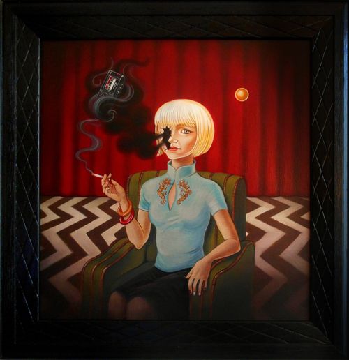 Gerlanda di Francia, Diane. Acrilic on wood panel, 30x30 cm. + frame, 2017