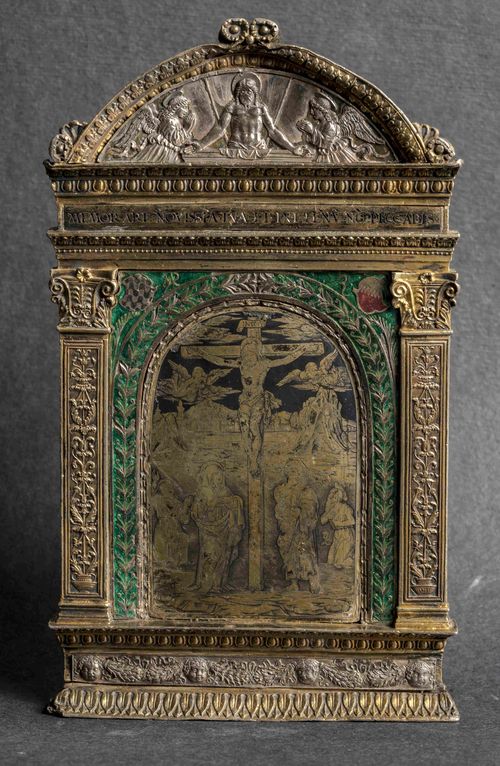<div class="page" title="Page 3">
<div class="layoutArea">
<div class="column"><span>Francesco Francia, </span><span>Pace, La crocifissione</span><span>, argento, bronzo dorato, smalti e niello, Bologna, Pinacoteca Nazionale (Polo Museale ER, archivio fotografico, foto Marco Baldassari)&nbsp;</span></div>
</div>
</div>