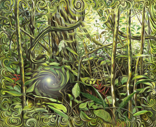  Alexandre Luiz Segrégio, FORESTA I, versione II, 2006, olio su lino, 24 x 30 cm.