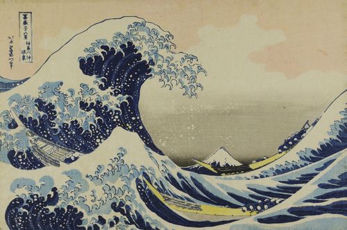 Katsushika Hokusai, <em>La (Grande) Onda presso la costa di Kanagawa</em>, Dalla serie <em>Trentasei vedute del Monte Fuji</em>, 1830-1832, Silografia policroma | &copy; Courtesy Museo d&rsquo;Arte Orientale E. Chiossone di Genova<br />