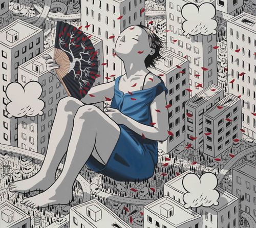 Millo, Still Image, acrylic on canvas, 80x70 cm.