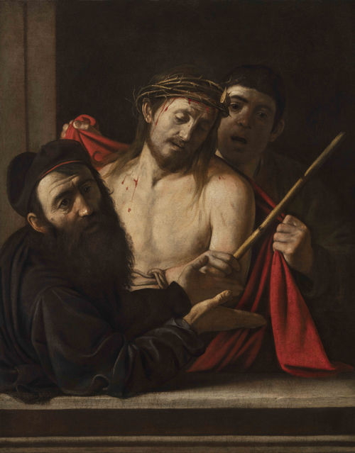 Michelangelo Merisi (Caravaggio), <em>Ecce Homo</em>, Dopo il restauro, 1605-1609. Olio su tela, 111x86 cm. Collezione privata<br />