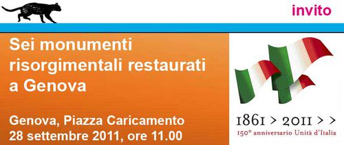 Sei monumenti risorgimentali restaurati a Genova - locandina