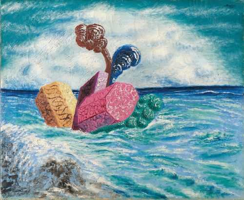 Alberto Savinio, Chevaucher marine, olio su tela, oil on canvas, 1929. London-Torino, Galleria Mazzoleni
