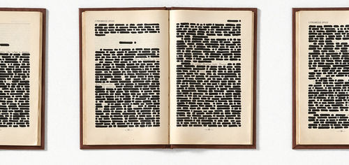 Emilio Isgrò, I promessi sposi non erano due, 1967 (part.)