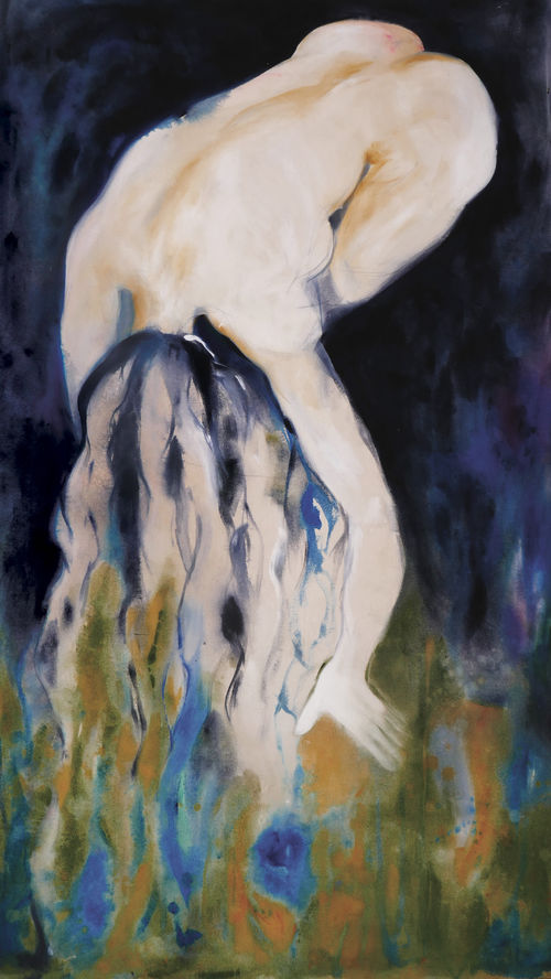 Noel Emilia Gazzano, <em>E Sulla Pelle, Asfodeli</em> (Particolare), 2018, Tecnica mista su tela, 100 x 170 cm