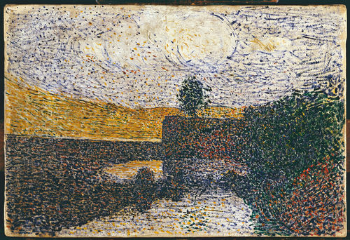 Giuseppe Pellizza da Volpedo, Il ponte, olio su tela, 26,5x39,2 cm.