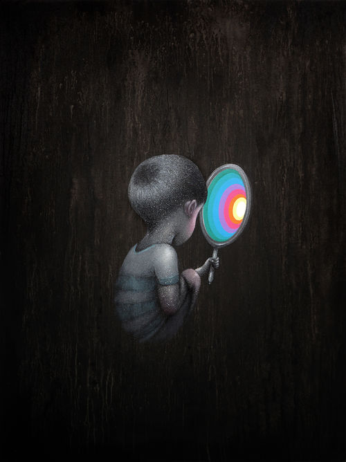 Seth, Vultux Est Index Animi, acrylic and spraypaint on canvas, 89x116 cm.