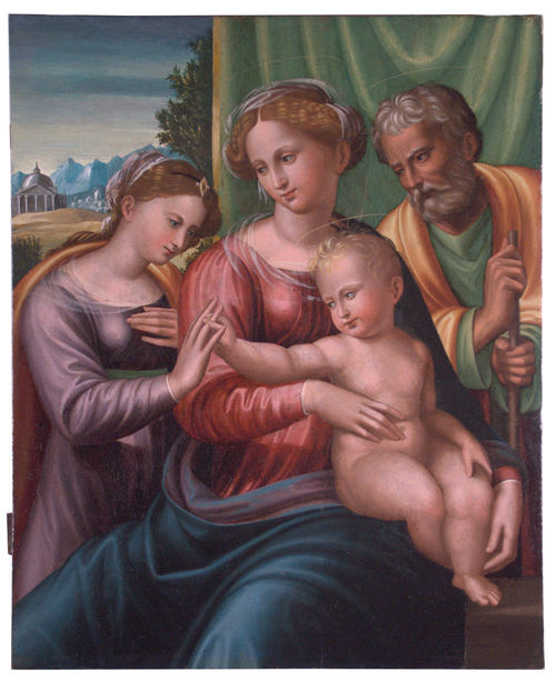 Innocenzo da Imola, Matrimonio mistico di Santa Caterina, olio su tavola, fine XVI secolo, 65x50