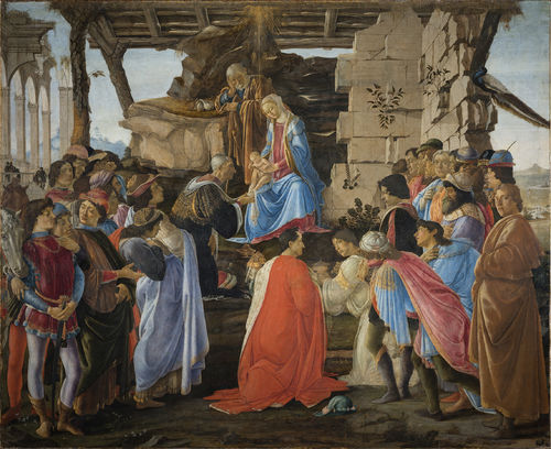 Sandro Botticelli, Adorazione dei Magi, 1475, Gallerie degli Uffizi, Firenze<br />